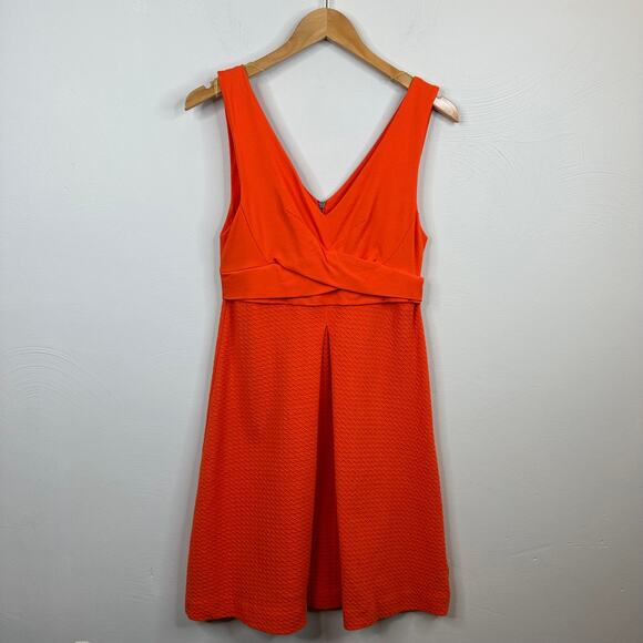 Anthropologie HD in Paris Ardmore Orange V-Neck A-Line Dress - Picture 2 of 9